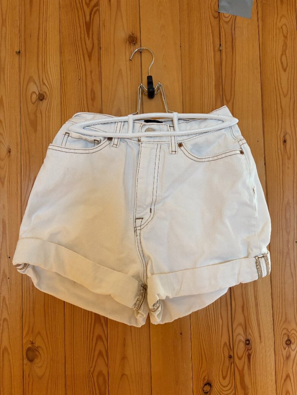 White BDG High Waisted Jean Shorts